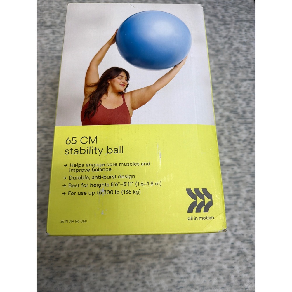 All in Motion‎ 65 CM Stability Ball Blue Anti Burst Durable Exercise Fitness